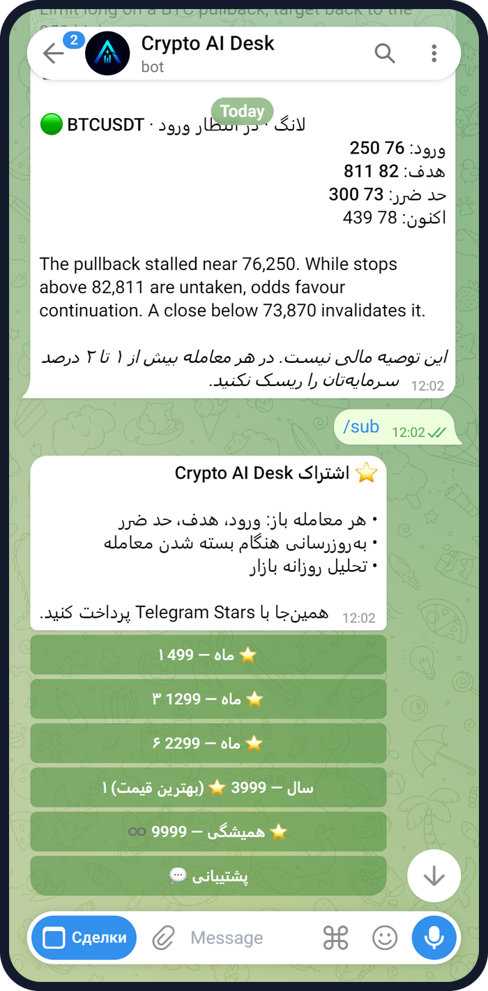نخستین صفحه ربات Crypto AI Desk با معامله‌های جاری ZEC و BTC